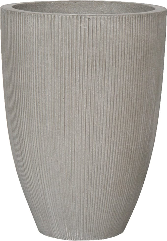 Pottery Pots - Plantenbak - Ben L - Ø40cm x H55cm - Light Grey vertically ridged