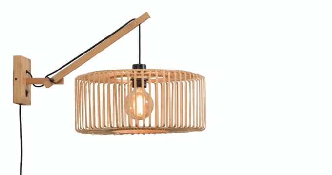 GOOD&MOJO Wandlamp Bromo - Bamboe - 55x40x45cm - Binnen Scandinavisch,Bohemian
