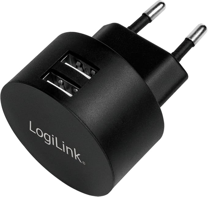 Logilink Wandlader Voor Smartphones En Tablets Usb 105W Dubbele Aansluiting
