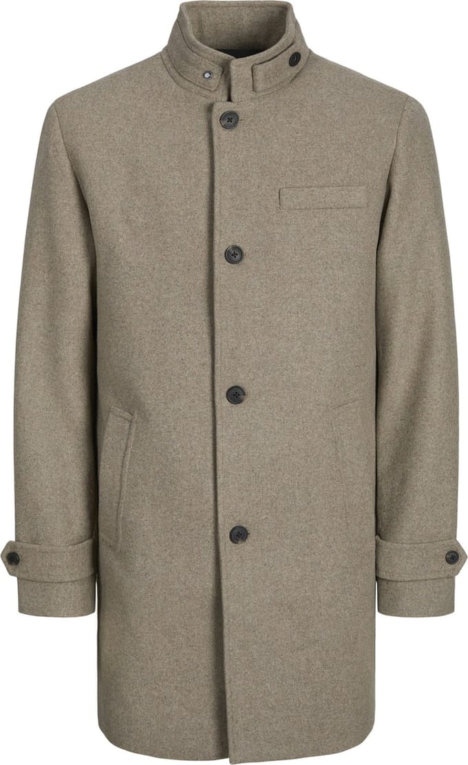 Jack & Jones Jas Jjemelton Wool Coat Sn 12258672 Greige Mannen Maat - M
