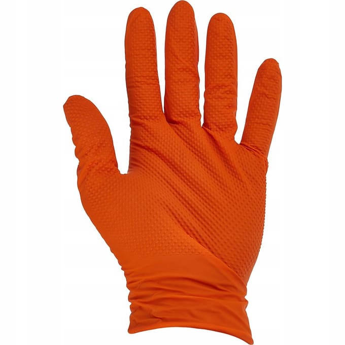 GEKO Nitrile handschoenen - stevige grip - 3D diamanttextuur - oranje - maat S - 50 stuks