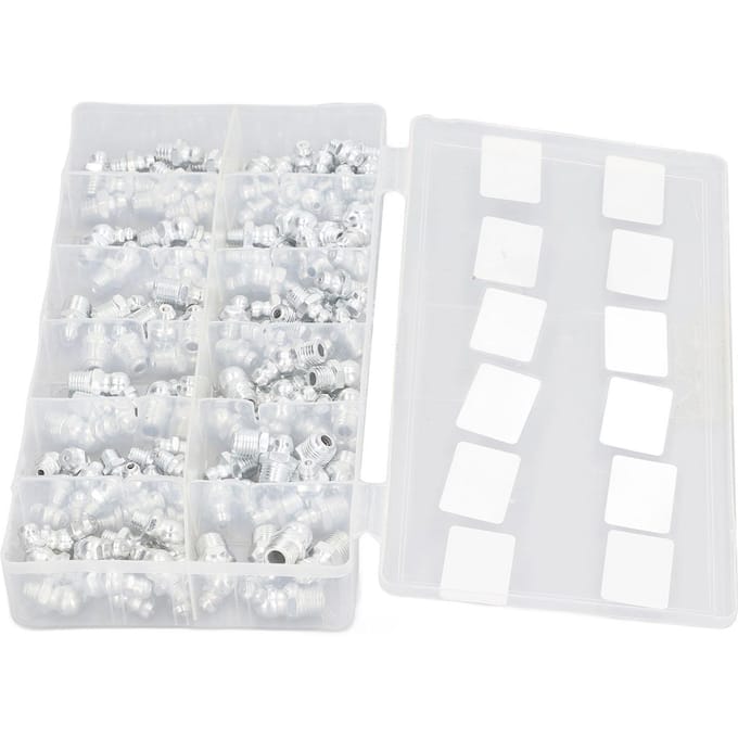 130 stuks Hydraulische Smeernippel 12 Soorten SAE Zerk Smeernippel Assortiment