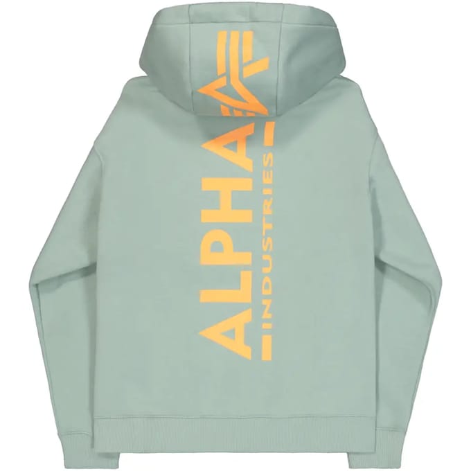 Sweatshirt met hoodie en bedrukte achterkant Alpha Industries