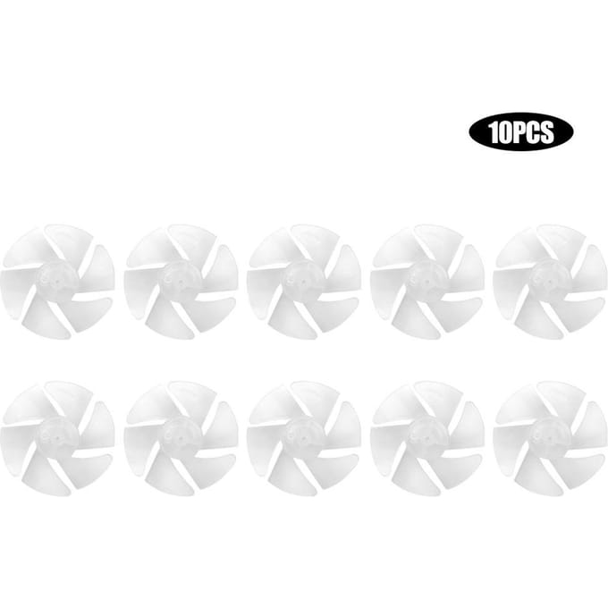 10 Stuks Mini Plastic Ventilatorblad Klein Vermogen Haardroger Ventilatorbladen Motor Accessoires white