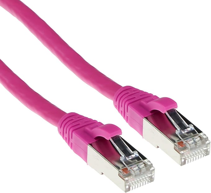 ACT Roze 2,00 meter SFTP CAT6A patchkabel snagless met RJ45 connectoren FB2402
