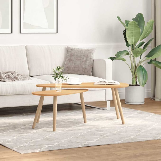 vidaXL - 2-delige - Salontafelset - massief - grenenhout - bruin