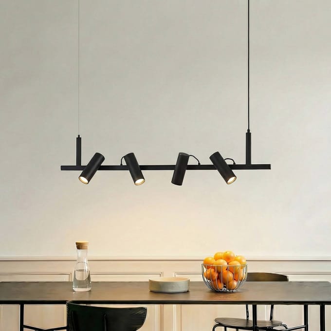 Lucande - hanglamp - 4lichts - Metaal - H: 15.5 cm - GU10 - zwart