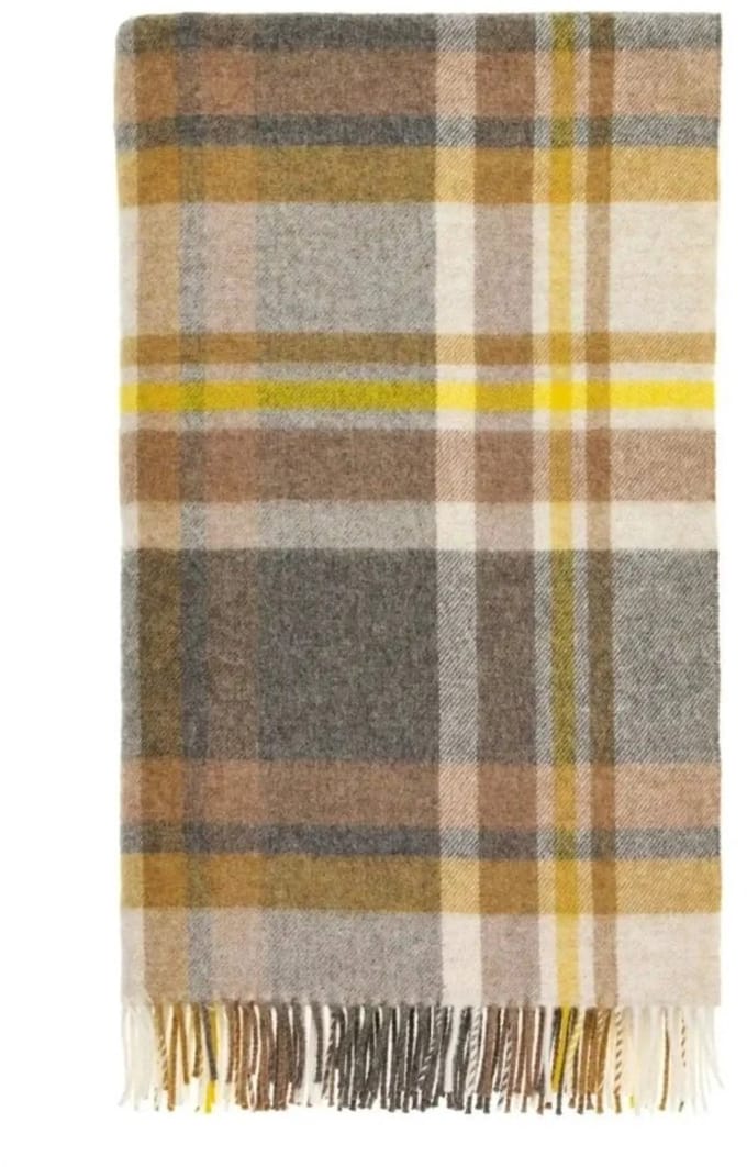 Plaid Portree Goud - Merino lamswol - 140x185 - Bronte by Moon