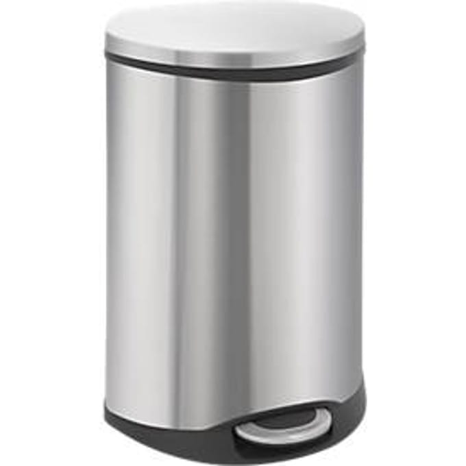 EKO - Shell Bin pedaalemmer 6 liter - Stainless steel Plastic - mat RVS - Prullenbak