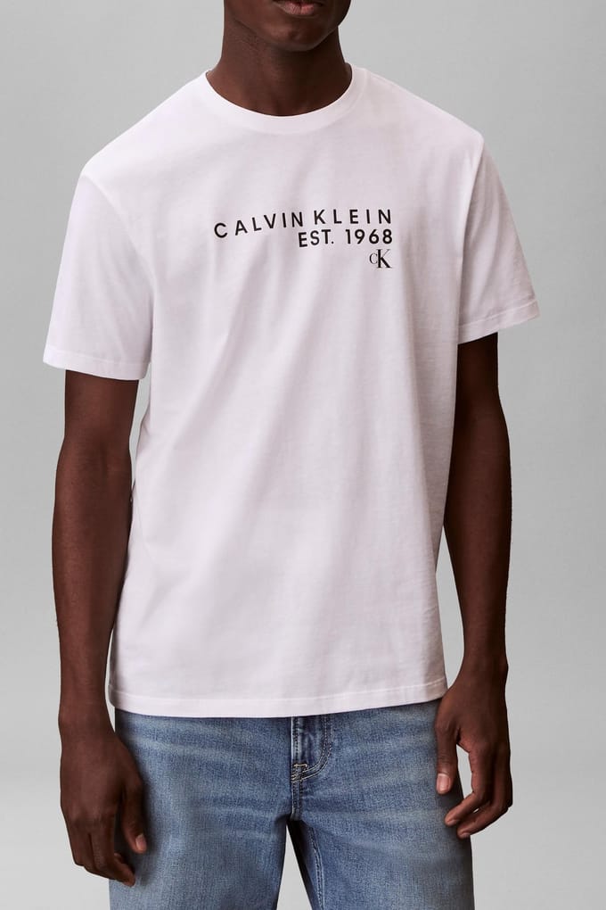 Calvin Klein Ss 30s Distressed Mono Tee Breezy Blue Taglia: S | Magliette basic Outlet | Uomo | Blu