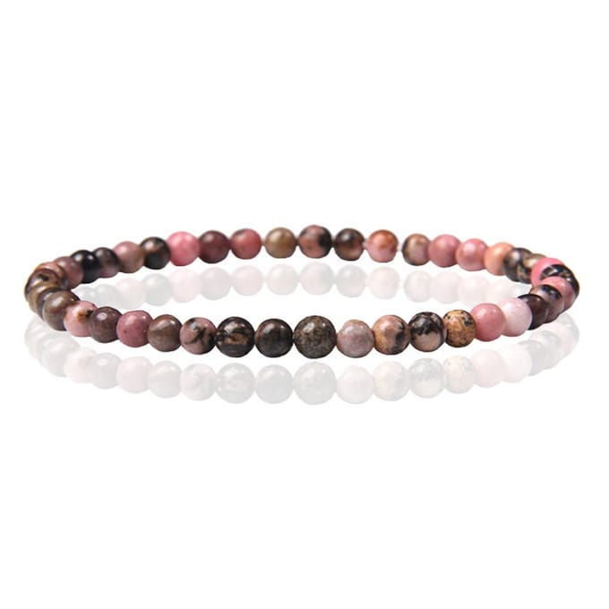 Memphis Natuursteen Armband - 4mm Rhodonite