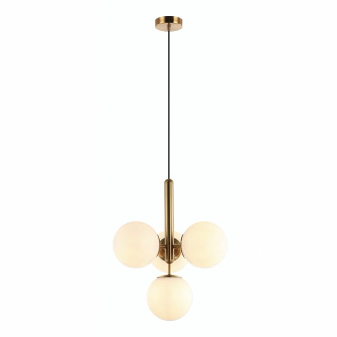 Kosilum - Giovanna - Hanglamp - Messing en wit - Metaal en glas