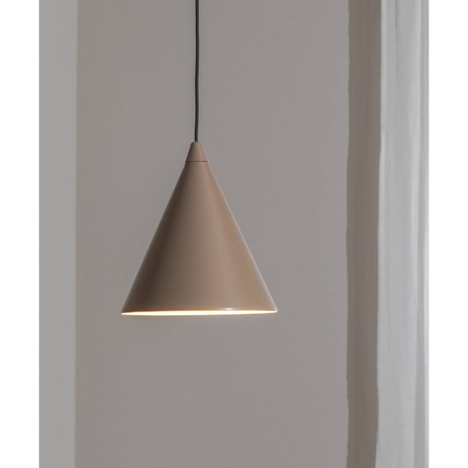 ALDEX Hanglamp Form, beige, metaal, Ø 24 cm, kegelvormig, E27
