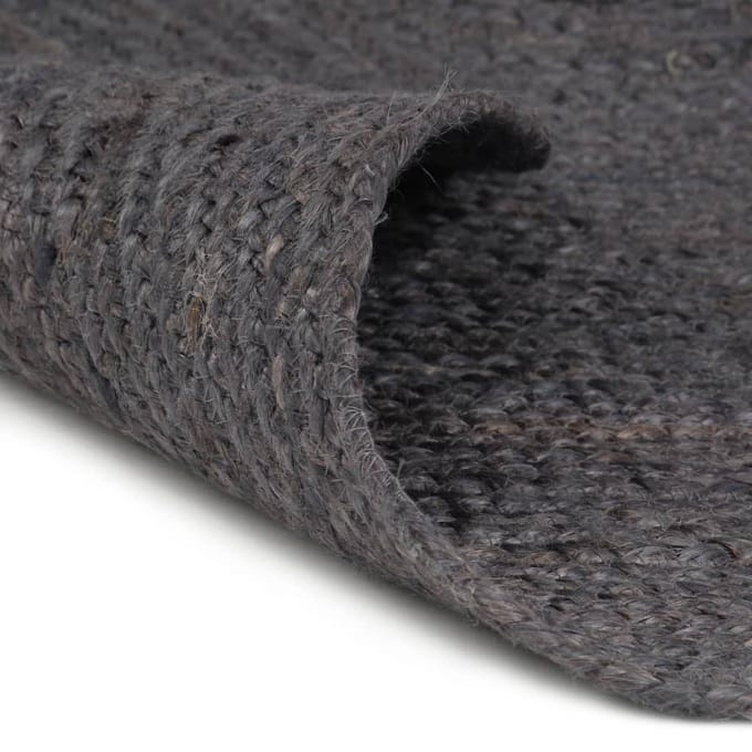 vidaXL - Vloerkleed - handgemaakt - rond - 150 - cm - jute - donkergrijs