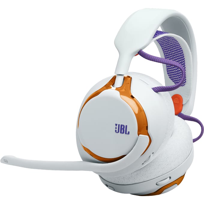 JBL Quantum 650 - Draadloze Gaming & Multitask Headset - 2.4 GHz & Bluetooth - Lage Latency - 50 Uur Batterij - JBL Quantum Engine Software - Over-ear - Grijs Oranje