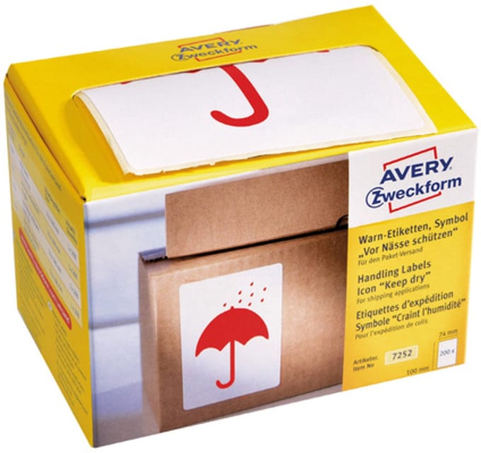Verzendetiket 'Keep dry' - Waarschuwings etiket 200 st