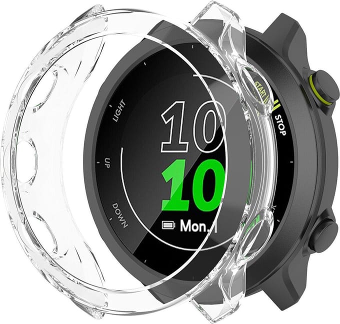 Strap-it Schokabsorberend TPU bescherm hoesje - soft case geschikt voor Garmin Forerunner 55 (transparant)