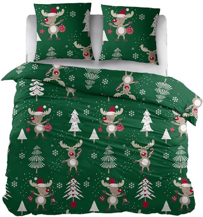 Snoozing Gina Dekbedovertrek - Extra breed - 260x200/220 cm - Groen