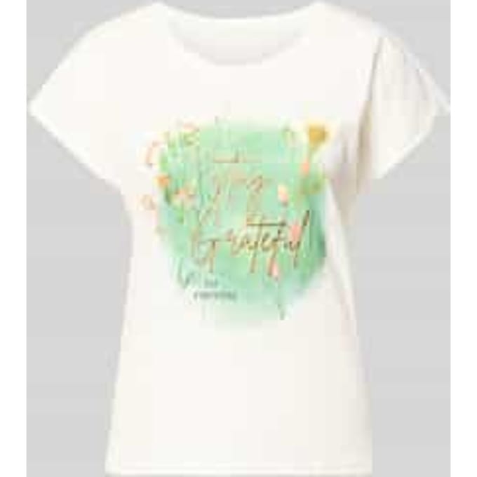 regular fit T-shirt van viscosemix met statementprint