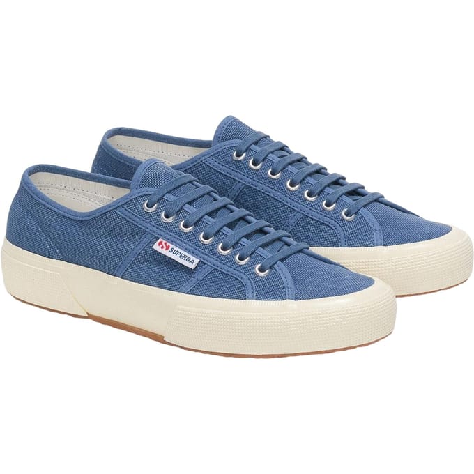 Superga Heren 2750 OG Washed Cotton Trainers (Navy/Off Wit)