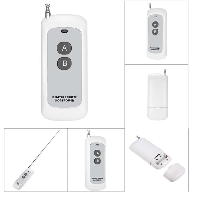 Smart Home 433Mhz RF DC 12V 2CH Leercode Draadloze afstandsbediening Schakelaar Relaisontvanger Pack of 1 wit