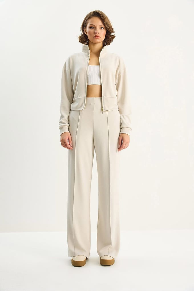 Volledige Rits Sweater en Broek Twee-Delig Set