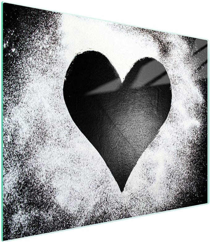 TMK ArtDeko - Snijplank van glas - 52x30 cm - Hartvormig - UV-print - Antislip