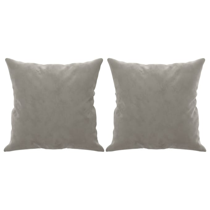 vidaXL - Sierkussens - 2 - st - 40x40 - cm - fluweel - lichtgrijs