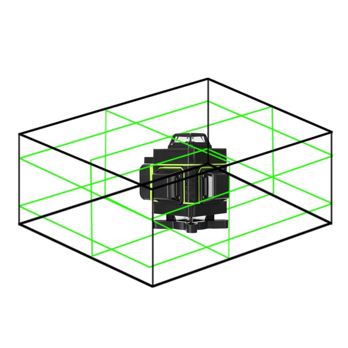 KKmoon Multifunctioneel LCD-scherm 16 lijnen Laserniveautool Verticale horizontale lijn 3 graden EU Plug veelkleurig