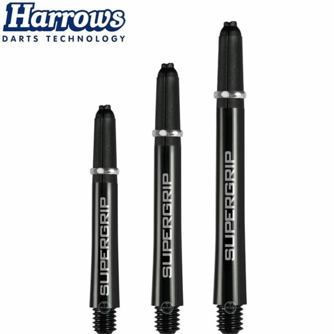 Harrows Supergrip Black and Silver - Dart Shafts