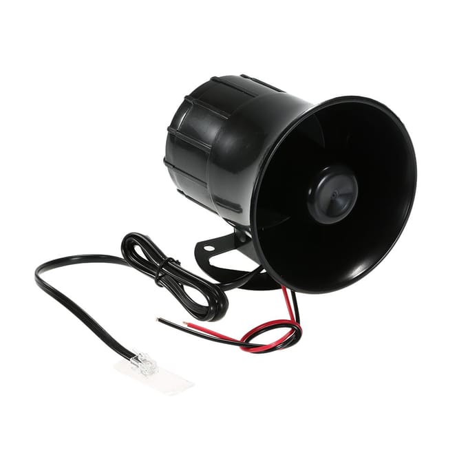 Auto Motorfiets Megafoon 6 Toon Luidspreker Traditionele Toeter Ringelen Brandalarm Loeien zwart