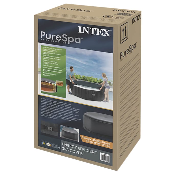 INTEX Spa Deksel Donkergrijs 211 x 211 cm PVC en PU