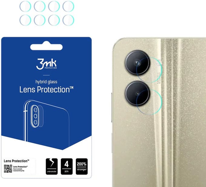 3MK - Lensbescherming - Realme C33 - 4 Stuks - Transparant