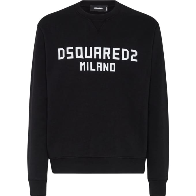 Dsquared2 Cool Fit Milano Crew Neck Zwarte Sweatshirt