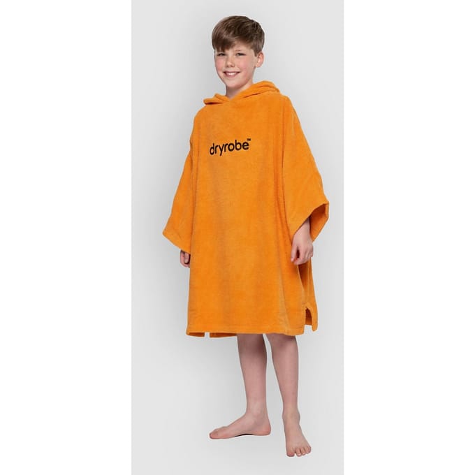 Dryrobe Towel Robe Organic Kids 5-9 Surf Poncho oranje