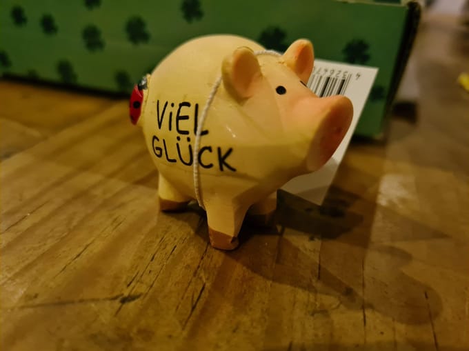 6 Varkentjes Viel Gluck Klein polystone