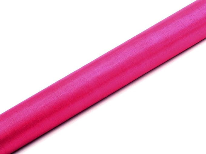 """Organza, donker roze, 0.36 x 9m (1 stuks/ 9 lm)"""