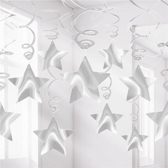 Amscan Swirls Zilver 60 Cm 30 Stuks