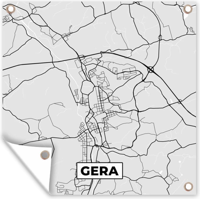 Tuindoek Duitsland - Plattegrond - Kaart - Gera - Stadskaart - 100x100 cm