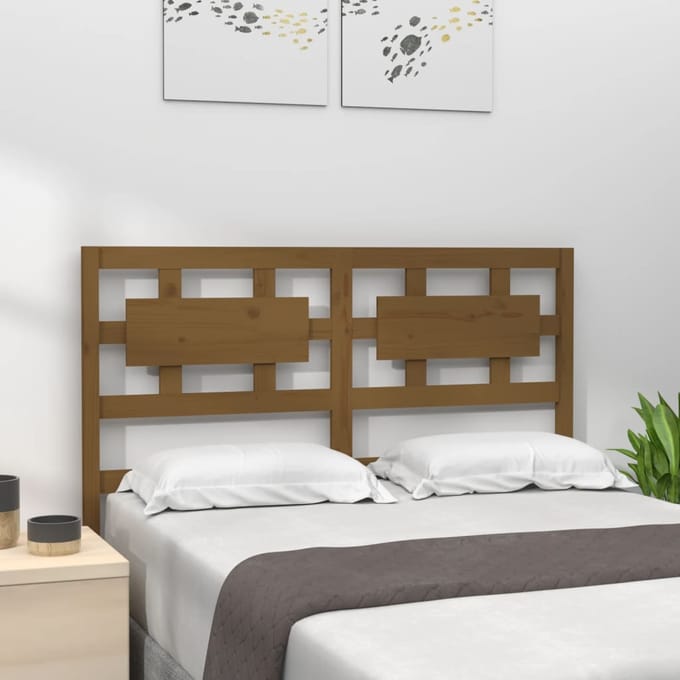 vidaXL - Hoofdbord - 125,5x4x100 - cm - massief - grenenhout - honingbruin