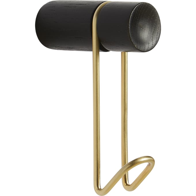 Woud Around Wandhaken - zwart / messing - small