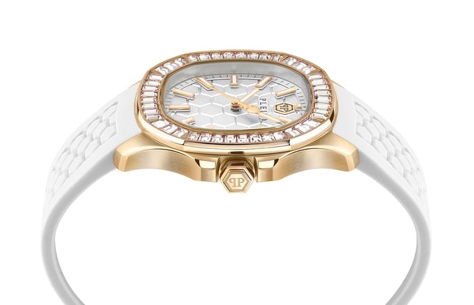 Philipp Plein The $Pectre PWTAA0924 Horloge - Siliconen - Wit - Ø 38 mm