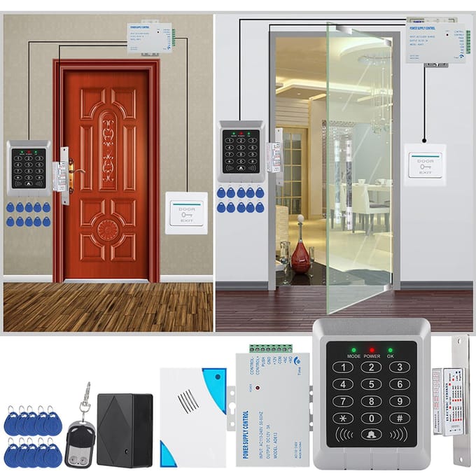 RFID Toetsenbord Toegangscontrolesysteem Kit Deurslot 125KHz EM Kaart Voor Deurtoegang white
