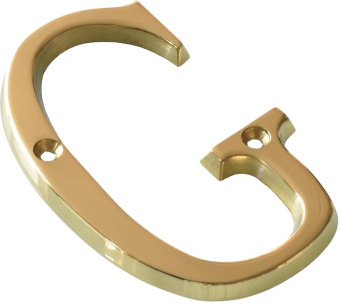 AMIG – Huisnummer G - Gepolijst Messing – 5,5 x 100mm – Schroefbaar