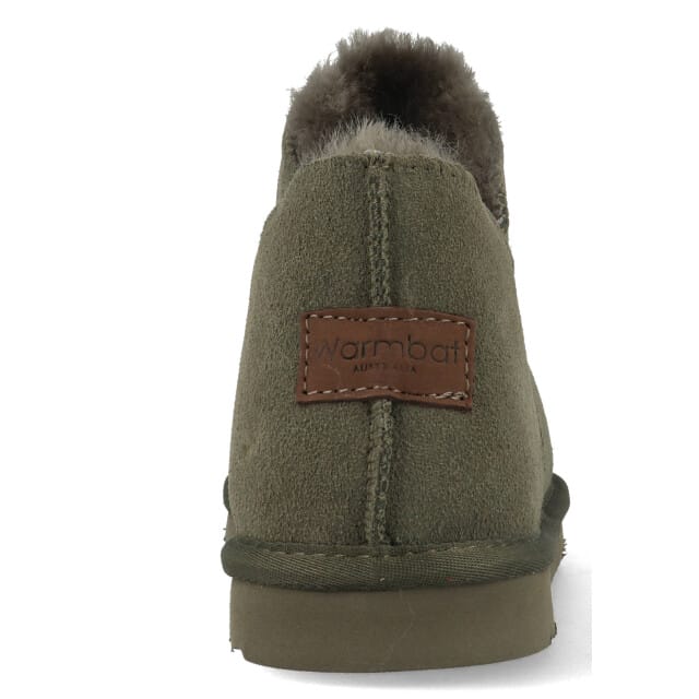 Warmbat Willow Women Suede Dames Sloffen - Olijfgroen - Maat 36