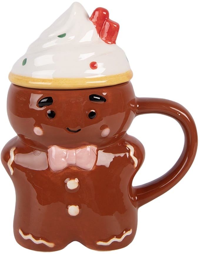 Clayre & Eef Mok Gingerbread man 250 ml Bruin Keramiek