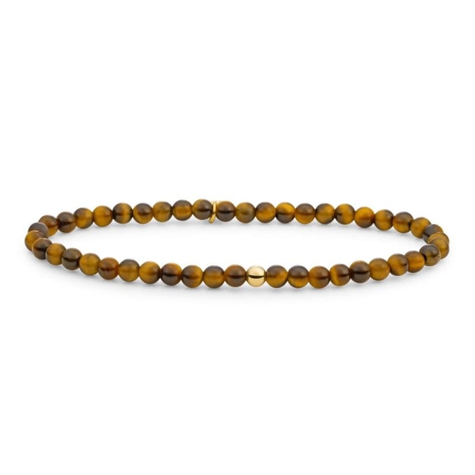 Sparkling Jewels Armband | - Tiger Eye Saturn small - SBG-GEM09-ADD-4MM