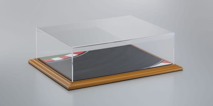 Atlantic Vitrine voor 2 schaalmodellen 1:18 met race track - Showcase voor modelauto's