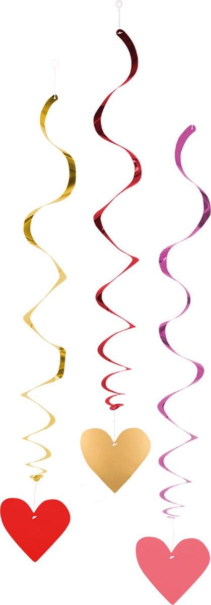 Boland - Set 3 decoratieswirls Love - Geen thema - Valentijn - Feestversiering - Liefde - Hart