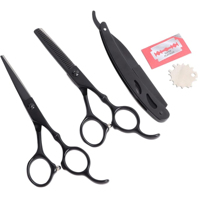 5,5 Inch Haar Knipschaar Set Professionele Multifunctionele Roestvrij Staal Kappersschaar black